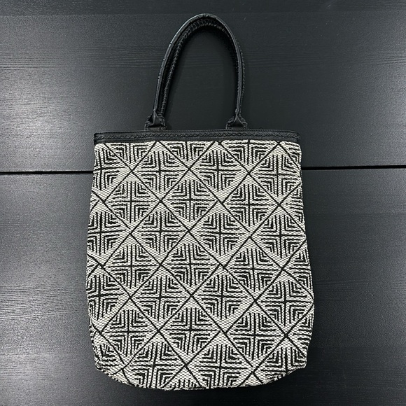 Ecote Woven Tote Bag with Leather Straps - Picture 1 of 9